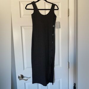 Black Striped Sleeveless Dress